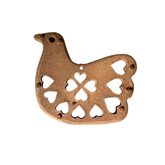 Blue Dove Partridge Hearts Terra Cotta Pottery Trivet - Picture 3 of 5